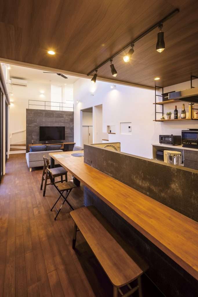 カウンターのあるキッチン