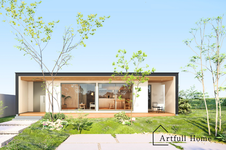 家族がつながるおしゃれな平屋